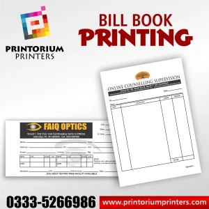 Bill Book Printing in Islamabad
